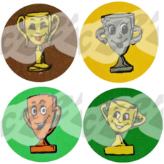 SMILING TROPHIES (60 STICKERS)       